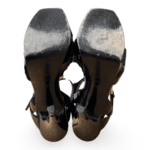 Saint Laurent Black Patent Leather 'Tribute' Platform Sandals – Size 39 - Image 8