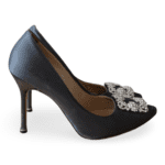 Manolo Blahnik Grey Satin Hangisi Pumps – Size 39 - Image 4