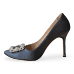 Manolo Blahnik Grey Satin Hangisi Pumps – Size 39 - Image 5