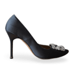 Manolo Blahnik Grey Satin Hangisi Pumps – Size 39 - Image 6