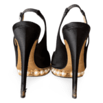 Nicholas Kirkwood Black Satin Peep Toe Slingback Pumps – Size 38 - Image 7