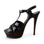 Saint Laurent Tribute Black Patent Leather Platform Sandals – Size 38 - Image 5