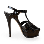 Saint Laurent Tribute Black Patent Leather Platform Sandals – Size 38 - Image 6
