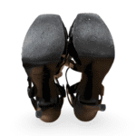 Saint Laurent Tribute Black Patent Leather Platform Sandals – Size 38 - Image 7