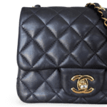 Chanel Mini Square Classic Flap Bag in Dark Blue Calfskin - Image 2