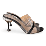 Miu Miu Black/Transparent PVC and Satin Slide Sandals – Size 37.5 - Image 3