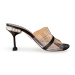 Miu Miu Black/Transparent PVC and Satin Slide Sandals – Size 37.5 - Image 5