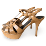 Saint Laurent Tribute Platform Sandals Beige Leather – Size 38 - Image 2
