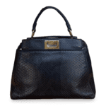 Fendi Mini Peekaboo Top Handle Bag – Dark Blue Python