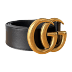 Gucci Black Leather GG Marmont Buckle Belt – Size 80cm