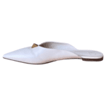 Valentino Roman Stud Flat Mules Cream Leather – Size 41 - Image 4