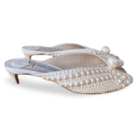 Jimmy Choo Samantha 35 Faux Pearl-Embellished Satin Mules – Size 42 - Image 3