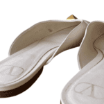Valentino Roman Stud Flat Mules Cream Leather – Size 41 - Image 6