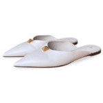 Valentino Roman Stud Flat Mules Cream Leather – Size 41