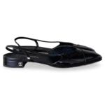Chanel Black Patent Cap Toe Slingback Sandals – Size 41.5C - Image 3