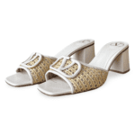 Valentino Garavani 80mm VLogo Signature Raffia Sandals – Size 40