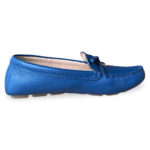 Prada Blue Leather Bow Slip-On Loafers – Size 37 - Image 6
