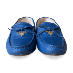 Prada Blue Leather Bow Slip-On Loafers – Size 37 - Image 2