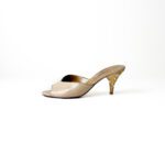 Prada Gold Saffiano Leather Slide Sandals – Size 38.5 - Image 2