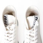 Miu Miu White Crystal Embellished Cotton Gabardine Booties Size 36 - Image 5