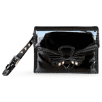 Valentino Garavani Studded Bow Wristlet Clutch – Black Patent