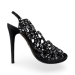 Roberto Cavalli Black Suede Crystal-Embellished Slingback Sandals – Size 39.5 - Image 6