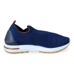 Loro Piana 360 Flexy Walk Leather-Trimmed Wish® Wool Slip-On Sneakers – Blue, Size 39 - Image 4