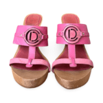 Christian Dior CD Wooden Mules – Pink Leather, Size 38 - Image 2