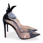 Aquazzura Bow Tie Plexi Pump 105 β Black, Size 37 - Image 4