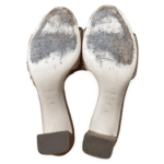 Fendi 90mm Beige Satin Logo-Embroidered Block Heel Slides – Size 40 - Image 8