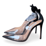 Aquazzura Bow Tie Plexi Pump 105 β Black, Size 37 - Image 3