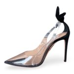 Aquazzura Bow Tie Plexi Pump 105 β Black, Size 37 - Image 5