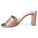 Fendi 90mm Beige Satin Logo-Embroidered Block Heel Slides – Size 40 - Image 5