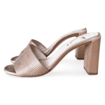 Fendi 90mm Beige Satin Logo-Embroidered Block Heel Slides – Size 40 - Image 3