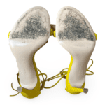 Gianvito Rossi Leomi 100mm Lace-Up Sandals Yellow, Size 37