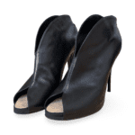 Giuseppe Zanotti Black Leather Peep Toe Ankle Boots – Size 40.5