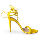 Gianvito Rossi Leomi 100mm Lace-Up Sandals Yellow, Size 37