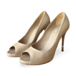 Chanel Pearl Heel Neutral Beige Peep Toe Pumps – Size 39C