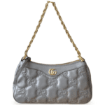 Gucci GG Small Matelassé Leather Shoulder Bag – Dusty Grey/Natural