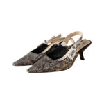Christian Dior J'Adior Snakeskin Embossed Leather Slingback Pumps Size 38