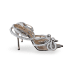 MACH & MACH Silver Double Crystal Bow Pumps in Plexi & Metallic Leather – Size 37 - Image 3