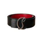 Christian Louboutin Loubi Belt – Black Calfskin Leather