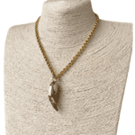 Vintage Roberto Cavalli Gold-Tone White Enamel Tusk Necklace - Image 2