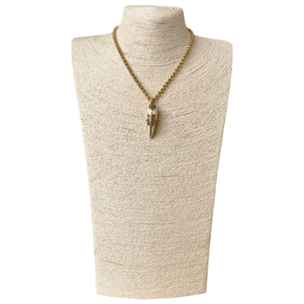Vintage Roberto Cavalli Gold-Tone White Enamel Tusk Necklace