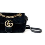 Gucci Black Velvet Mini GG Marmont 2.0 Shoulder Bag - Image 2