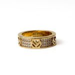 Fendi “F Is Fendi” Ring – Gold-Finish Metal with Natural Crystals - Image 3