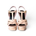 Saint Laurent Tribute Platform Sandals Light Pink Patent Leather – Size 37 - Image 4