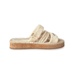 Chanel White Logo Cord Quilted Slide Sandals – Size 38C - Image 6
