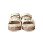 Chanel White Logo Cord Quilted Slide Sandals – Size 38C - Image 2