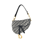Dior Saddle Bag Blue Dior Oblique Jacquard Canvas with Black Leather Trim - Image 2